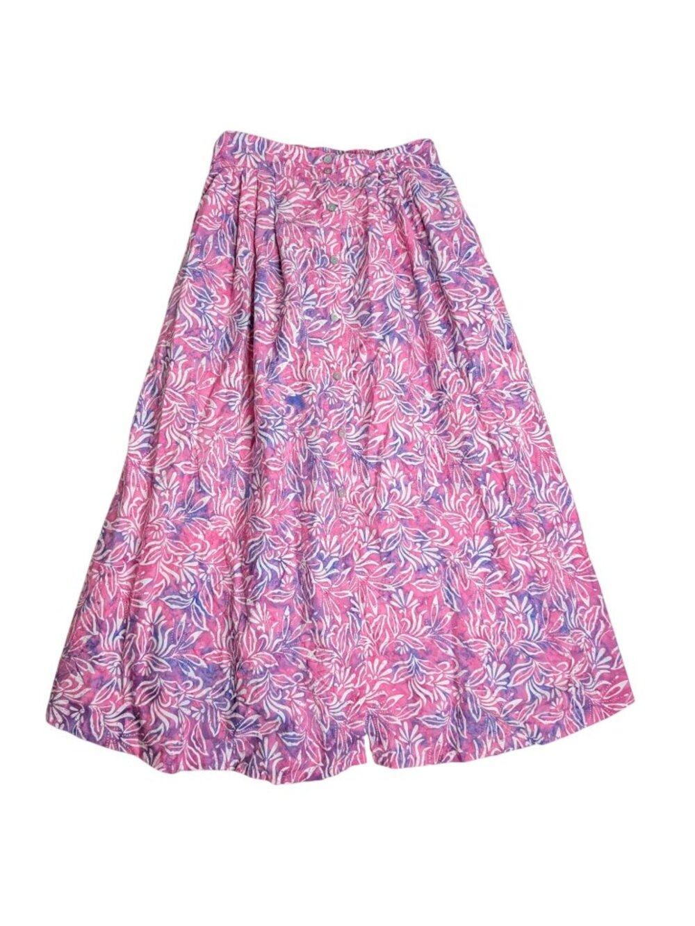 Three Islands Pink Tiered Floral Maxi Skirt With Elastic Waist Size M - Picture 12 of 14